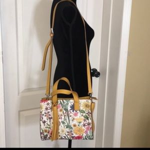 Carlos Santana mustard yellow floral purse NWOT